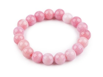 Náramek pružný ze skleněných korálků (Balení 1 ks, Varianta 1 růžová sv.)