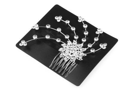 Hřeben do vlasů s broušenými kamínky hand made (Balení 1 ks, Varianta crystal)
