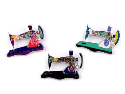 Kovová brož šicí stroj (Balení 1 ks, Varianta 1 fialová lilková)