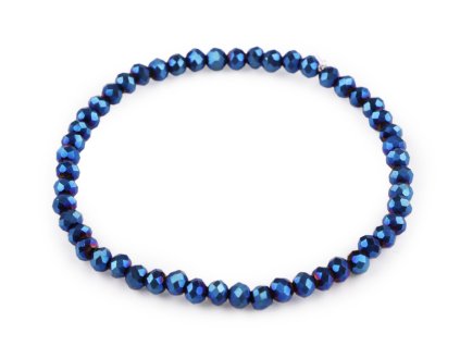 Náramek pružný z broušených korálků (Balení 1 ks, Varianta 1 růžová nejsv.)