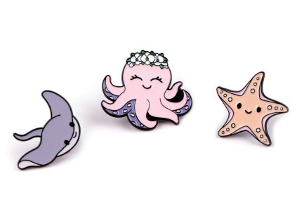 Brož / odznak mořský svět (Balení 1 ks, Varianta 1 pudrová)