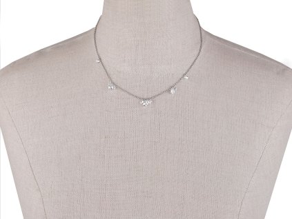 Náhrdelník z nerezové oceli s broušenými kamínky (Balení 1 ks, Varianta crystal stříbrná)