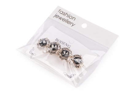 Francouzská spona do vlasů s broušenými kamínky (Balení 1 ks, Varianta black diamond)