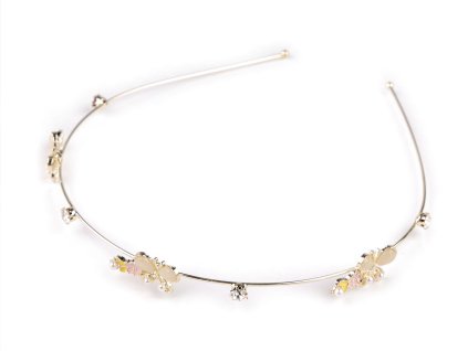 Čelenka do vlasů s motýlky (Balení 1 ks, Varianta zlatá sv.)