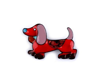 Brož jezevčík (Balení 1 ks, Varianta 1 červená)