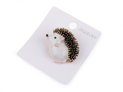 Brož ježek (Balení 1 ks, Varianta 2 krémová světlá zlatá)