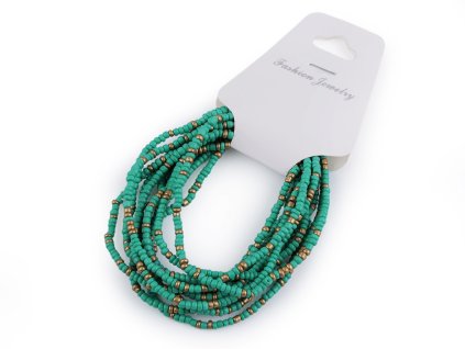 Pružné náramky z rokajlu sada 12 ks (Balení 1 sada, Varianta 1 bílá zlatá)