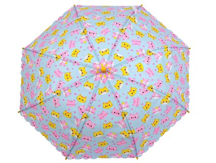 Dětský vystřelovací deštník duha, dino, raketa, kočka (Balení 1 ks, Varianta 1 modrá pomněnková kočka)