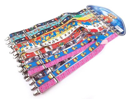 Dětské šle srdce, fotbal, auto, hvězda, formule, smajlík, motýl (Balení 1 ks, Varianta 14 modrá temná)