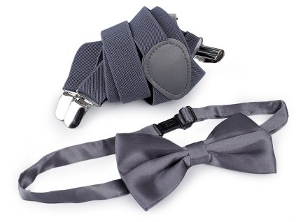 Chlapecká / pánská sada šle a motýlek (Balení 1 sada, Varianta 1 bordó červená)