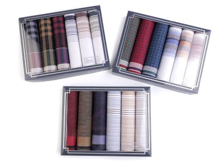 Pánský kapesník / dárková kazeta (Balení 1 krab., Varianta 2 mix náhodných variant tmavá)