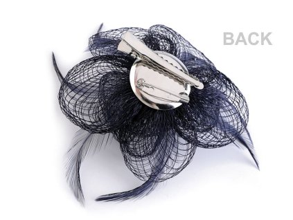 Brož / ozdoba do vlasů květ s peřím (Balení 1 ks, Varianta 2 červená)