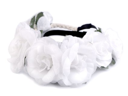 Pružná čelenka do vlasů s květy (Balení 1 ks, Varianta 1 bílá)