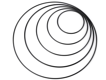 Kovový kruh sada 5 ks (Balení 1 sada, Varianta černá)