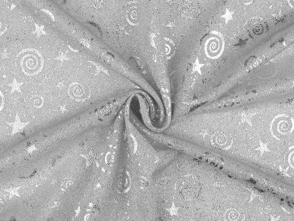 Dekorační lurexová látka vánoční (Balení 1 m, Varianta 1 stříbrná)