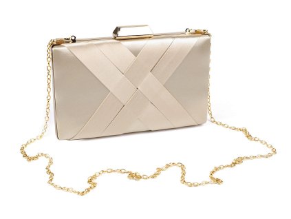 Kabelka - psaníčko saténové (Balení 1 ks, Varianta 1 krémová zlatá)