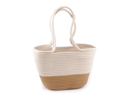 Bavlněná kabelka 38x24 cm (Balení 1 ks, Varianta 2 hnědá přírodní černá)