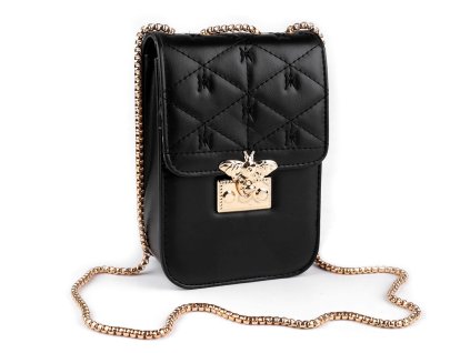 Dámská kabelka prošívaná crossbody s včelou 13x18,5 cm (Balení 1 ks, Varianta 1 pudrová)