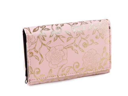 Dámská peněženka metalické růže 10x15 cm (Balení 1 ks, Varianta 4 černá zlatá)