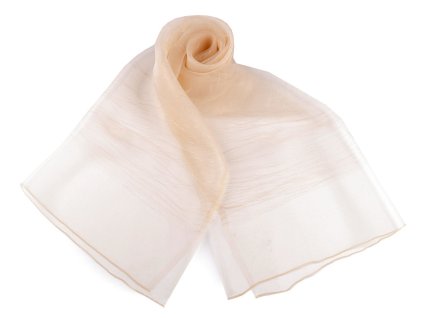 Společenský šátek / šála s obsahem hedvábí a lurexem dvouvrstvý 70x190 cm (Balení 1 ks, Varianta 1 béžová světlá zlatá)