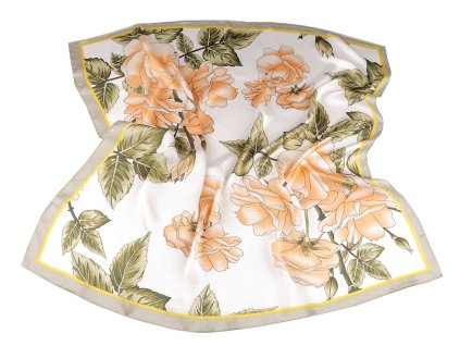 Saténový šátek růže 70x70 cm (Balení 1 ks, Varianta 4 černá béžová světlá)