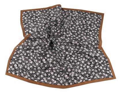 Šátek květy 65x65 cm (Balení 1 ks, Varianta 1 černá zelená)