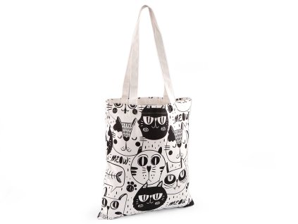 Textilní taška bavlněná pes, kočka 34x39 cm (Balení 1 ks, Varianta 3 oranžová tlapka)