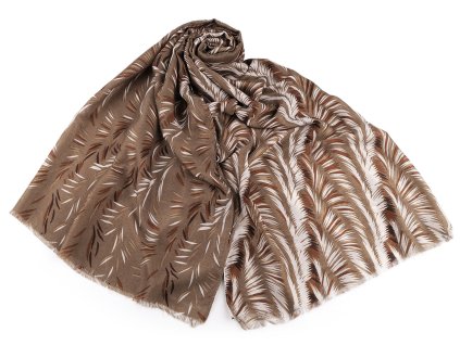 Šátek / šála / pléd listy 85x180 cm (Balení 1 ks, Varianta 1 béžová)