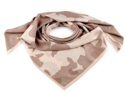 Saténový šátek 90x90 cm (Balení 1 ks, Varianta 1 béžová světlá)