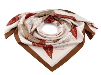 Saténový šátek 90x90 cm (Balení 1 ks, Varianta 1 béžová světlá)