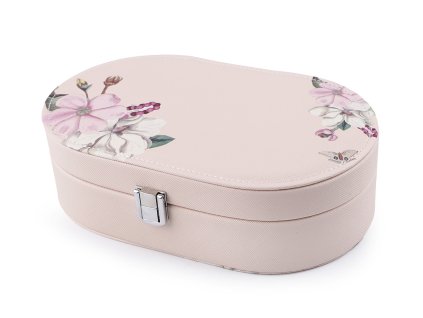 Šperkovnice květy 13,5x22,5x6,5 cm (Balení 1 ks, Varianta béžová světlá)