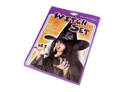 Karnevalová sada - čarodějnice (Balení 1 sada, Varianta černá)