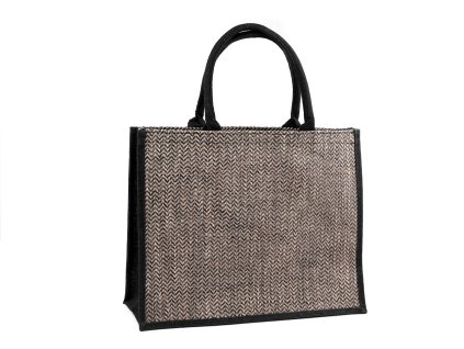 Jutová taška s chevronovým vzorem 42x33 cm (Balení 1 ks, Varianta režná přírodní)
