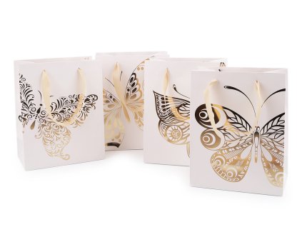 Dárková taška motýl (Balení 4 ks, Varianta mix zlatá)