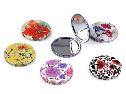 Zrcátko kosmetické květy (Balení 1 ks, Varianta 2 oranžová lososová)