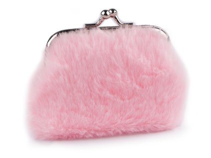 Malá peněženka / mincovka plyšová (Balení 1 ks, Varianta 1 růžová sv.)