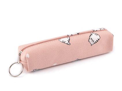 Textilní pouzdro / penál kočky 18x4 cm (Balení 1 ks, Varianta 1 pudrová světlá)