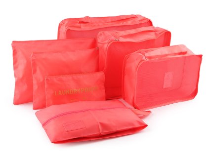 Sada cestovních organizérů do kufru 7 ks (Balení 1 sada, Varianta 1 korálová)