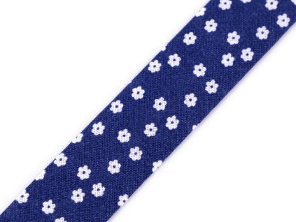 Šikmý proužek bavlněný vzorovaný šíře 20 mm zažehlený (Balení 15 m, Varianta 920110/4 šedá květy)