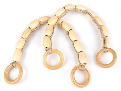 Ucha na tašky z dřevěných válečků (Balení 2 ks, Varianta 1 přírodní sv.)