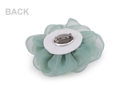 Brož organzový květ Ø8 cm (Balení 1 ks, Varianta 1 bílá)