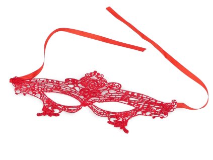 Karnevalová maska - škraboška krajková (Balení 1 ks, Varianta 1 červená)