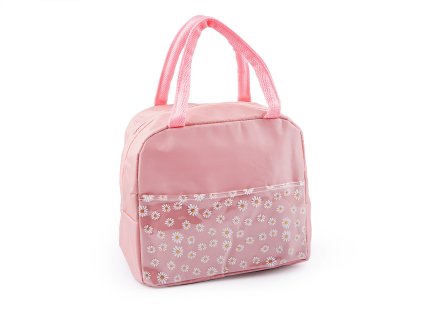 Termotaška skládací svačinová s kapsou 19x22 cm (Balení 1 ks, Varianta 1 pudrová)