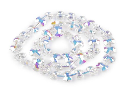 Skleněné korálky broušené mašličky a hladké tyčky na drátku (Balení 1 sáček, Varianta 1 transparent AB)