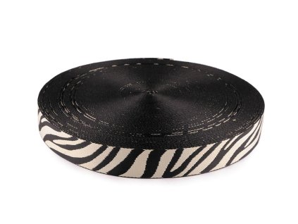 Hladký oboustranný popruh šíře 38 mm (Balení 1 m, Varianta 1 béžová světlá černá)