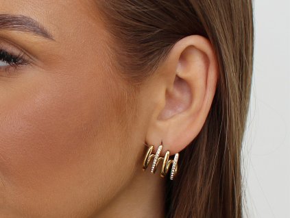 Náušnice z nerezové oceli s broušenými kamínky (Balení 1 pár, Varianta 1 stříbrná)