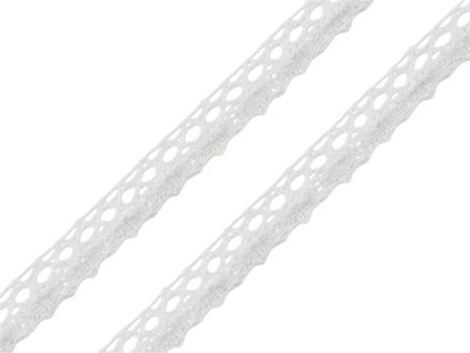 Bavlněná krajka paličkovaná šíře 12 mm (Balení 22.5 m, Varianta bílá)