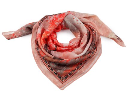 Šátek imitace hedvábí 70x70 cm (Balení 1 ks, Varianta 1 lososová světlá)