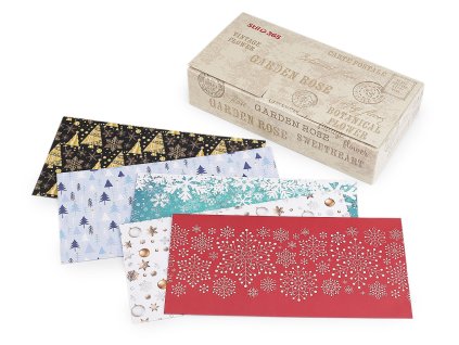 Vánoční obálka na peníze 11x22 cm (Balení 100 ks, Varianta mix)