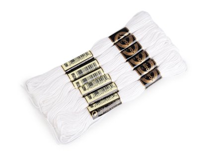 Příze vyšívací typ mouline AIRO sada odstínů 6 ks/8 m (Balení 6 ks, Varianta 1 bílá)